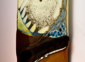 Abstract Textured Fused Glass Clock