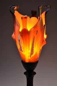 Orange Flame Table Lamp