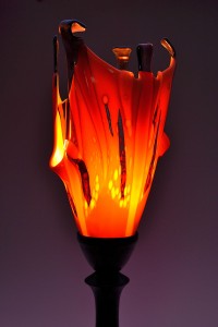 Orange Flame Table Lamp