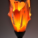 Lucas Krenzin – Fused Glass Art » Orange Flame Table Lamp