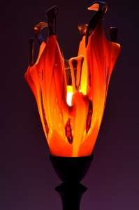 Orange Flame Table Lamp