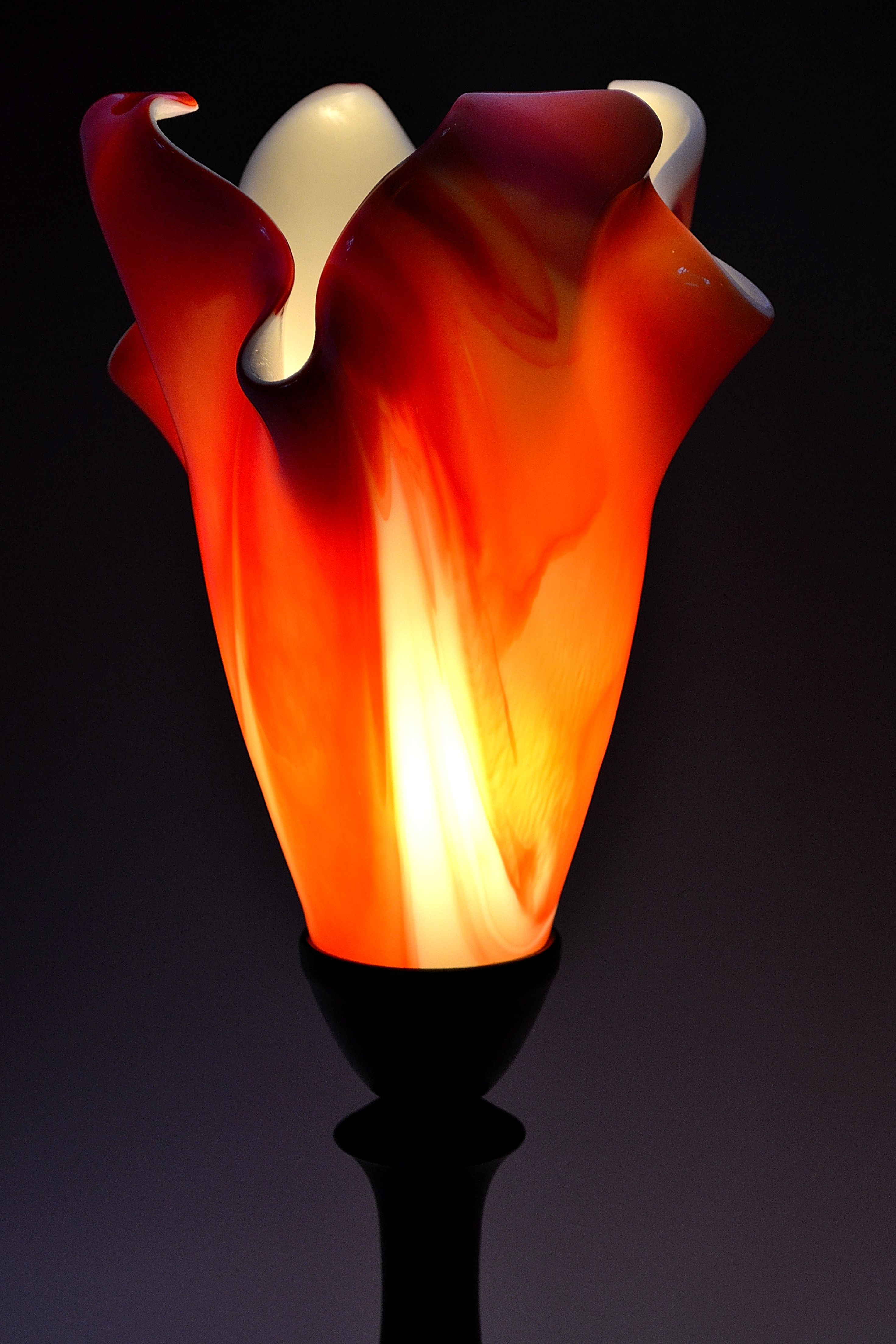 Lucas Krenzin – Fused Glass Art » Abstract Orange Table Lamp2942 x 4413